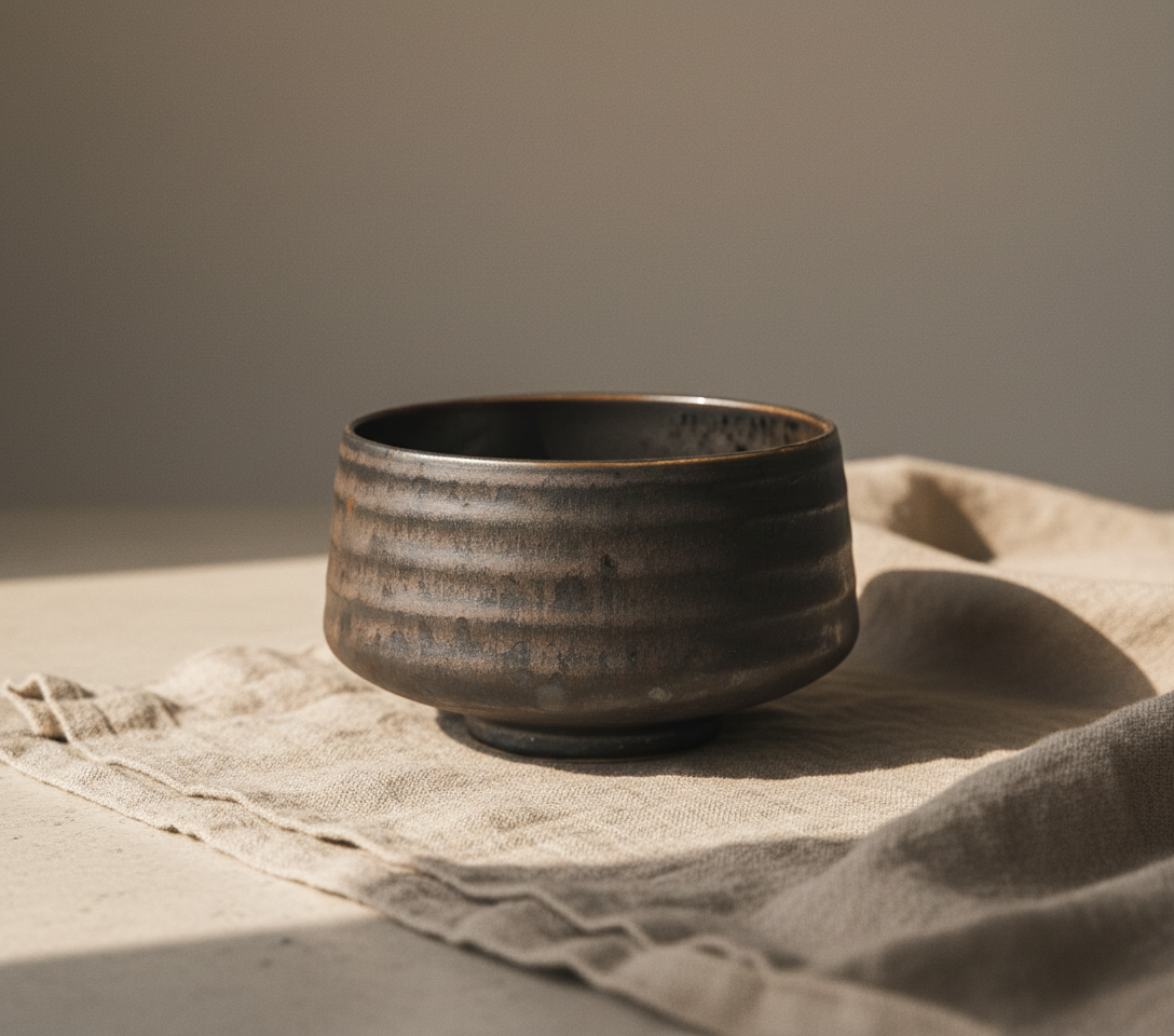 Matcha miska Chawan Yamaki Ikai Bronzová